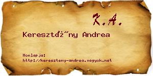 Keresztény Andrea névjegykártya